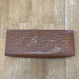 Brown snakeskin LuLu clutch